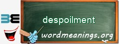 WordMeaning blackboard for despoilment